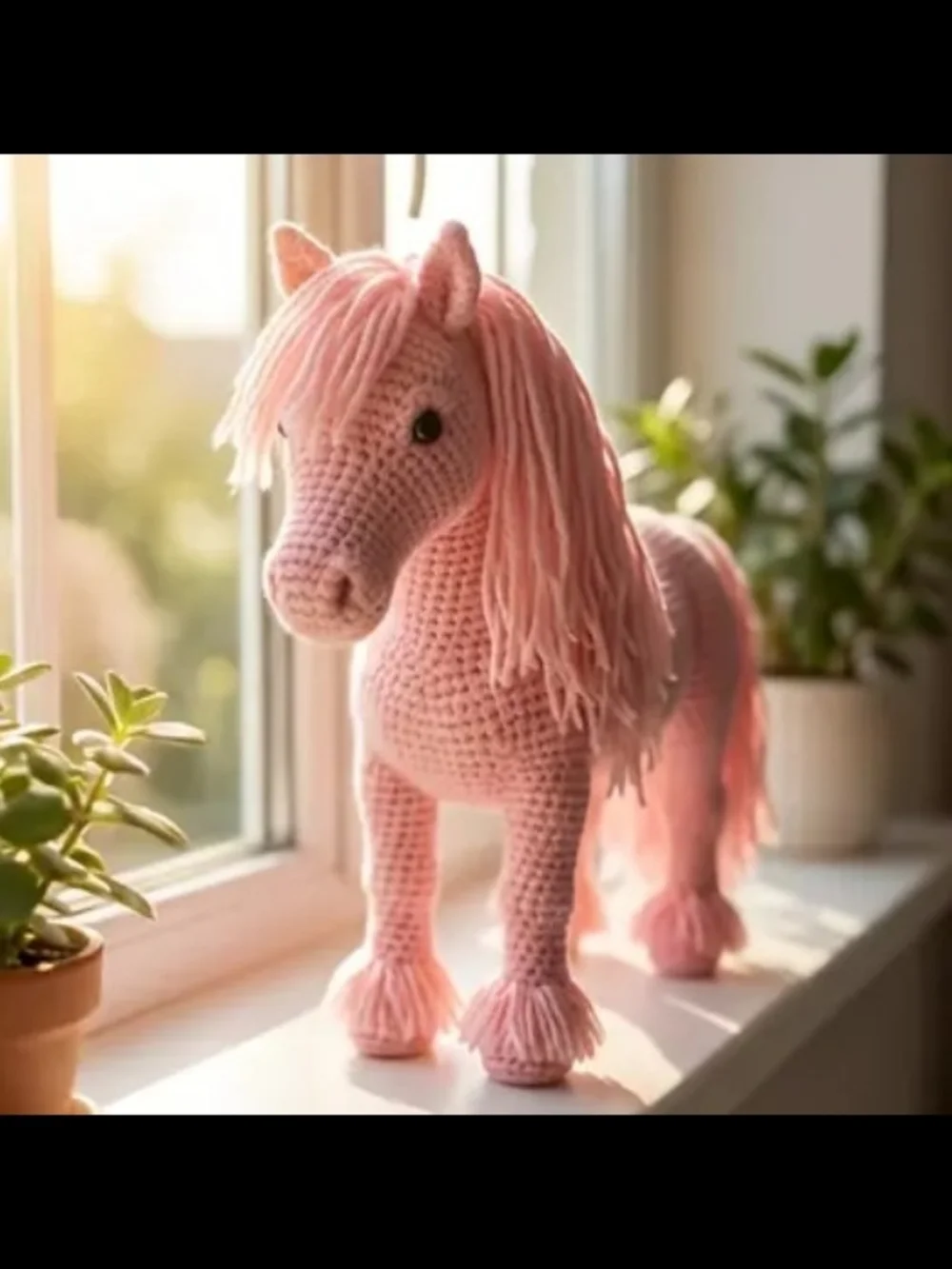 DIY Handicrafts Pink Crochet Horse Plush Kit